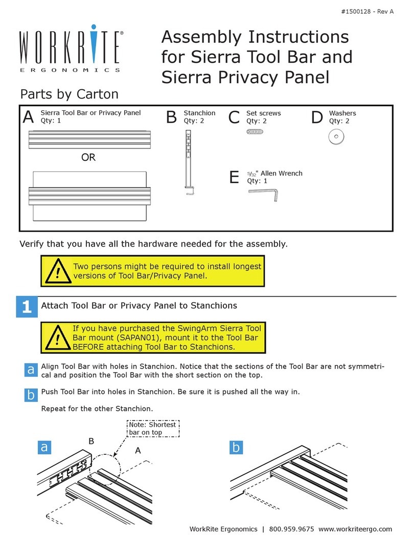 Workrite Ergonomics Sierra Privacy Panel User manual Workrite Ergonomics Sierra Privacy Panel User manual