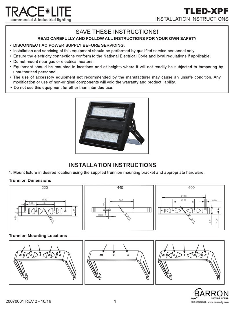 TRACE-LITE TLED-XPF installation instructions