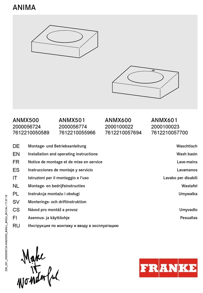 Franke ANIMA Series Installation and operating instructions