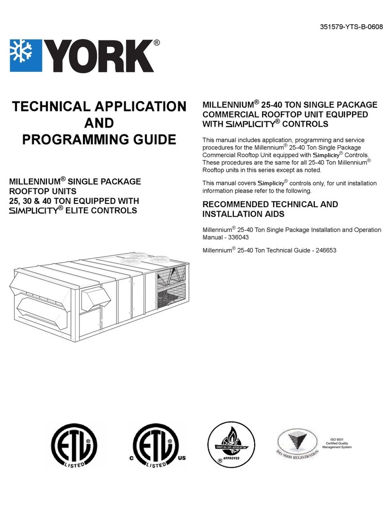York MILLENIUM SIMPLICITY ELITE Series Operating instructions