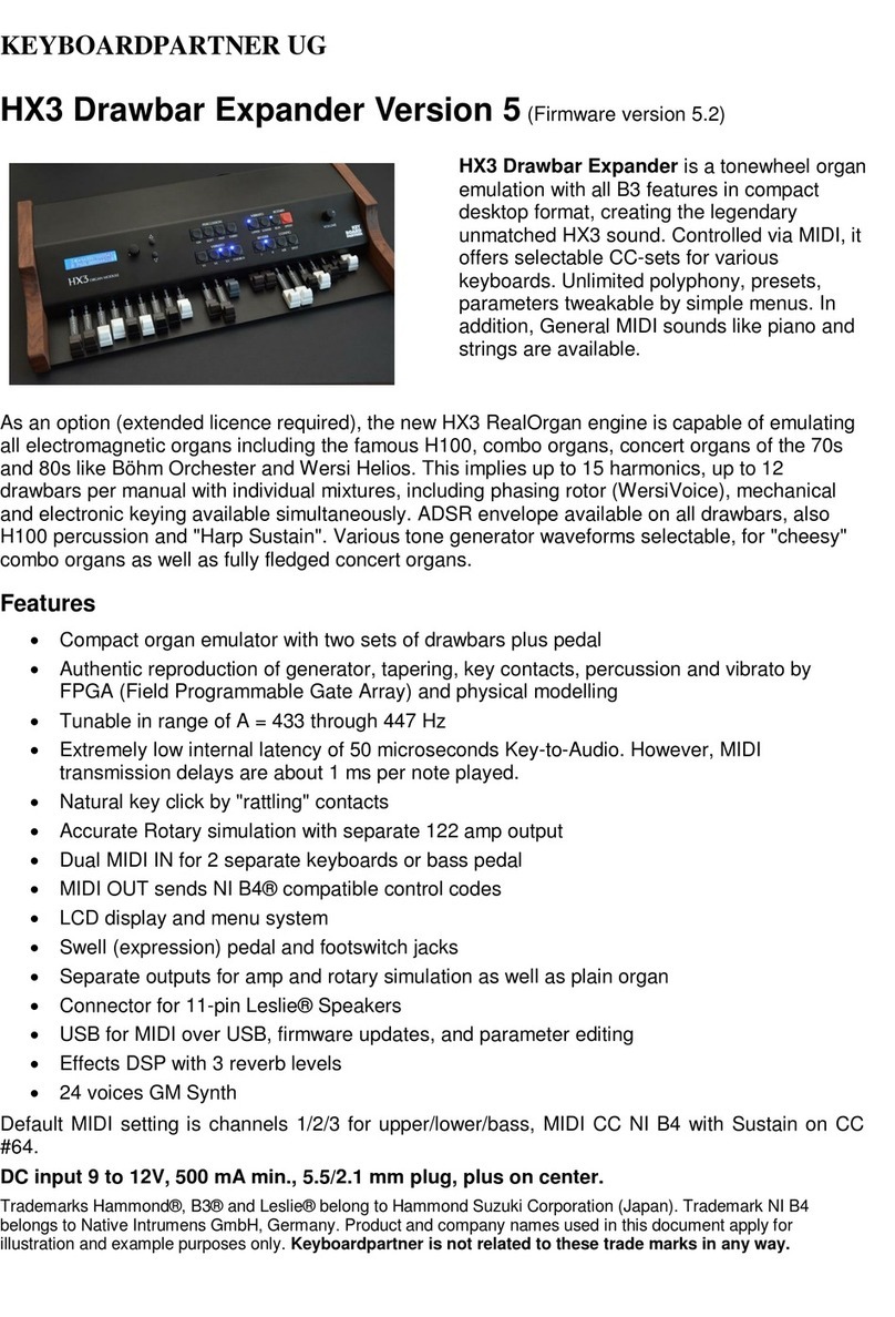 KEYBOARDPARTNER HX3 Drawbar Expander Version 5 manual