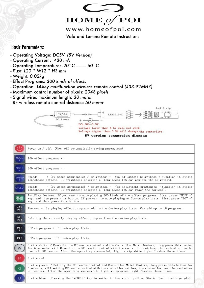 HOME OF POI Lumina Remote Instructions