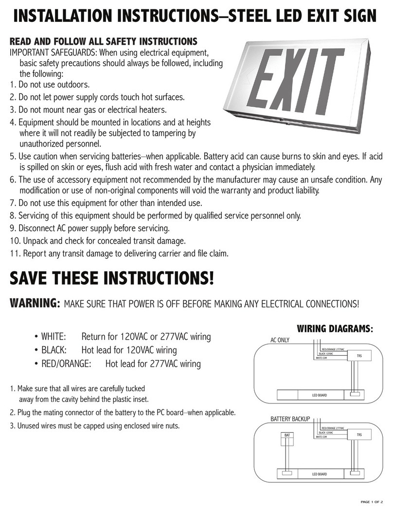 Exit Light EXST installation instructions