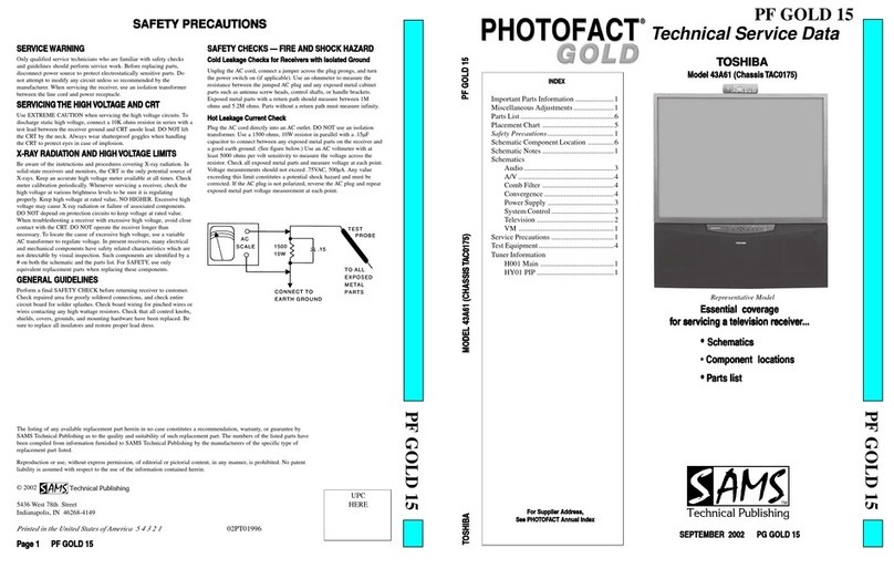 Toshiba Photofact Gold 43A61 User manual