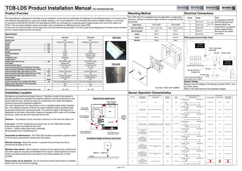 Toshiba TCB-LDS Series installation manual