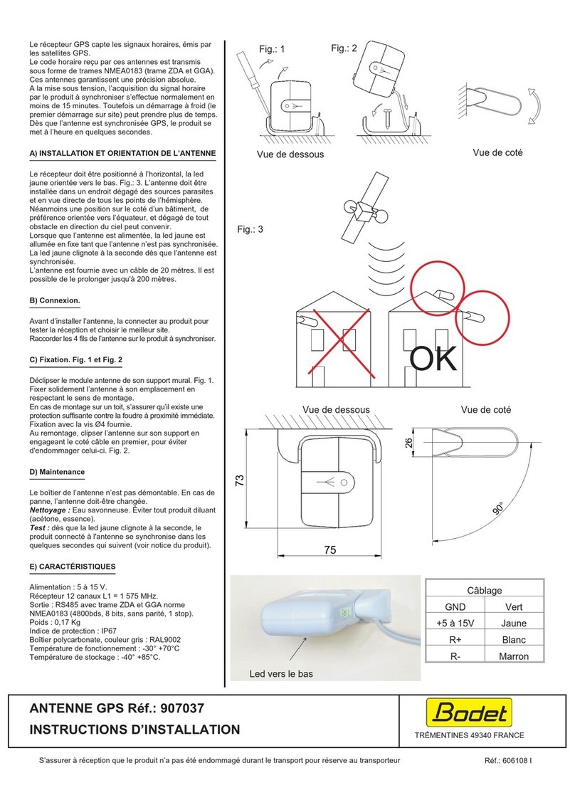 Bodet 907037 installation instructions Bodet 907037 installation instructions