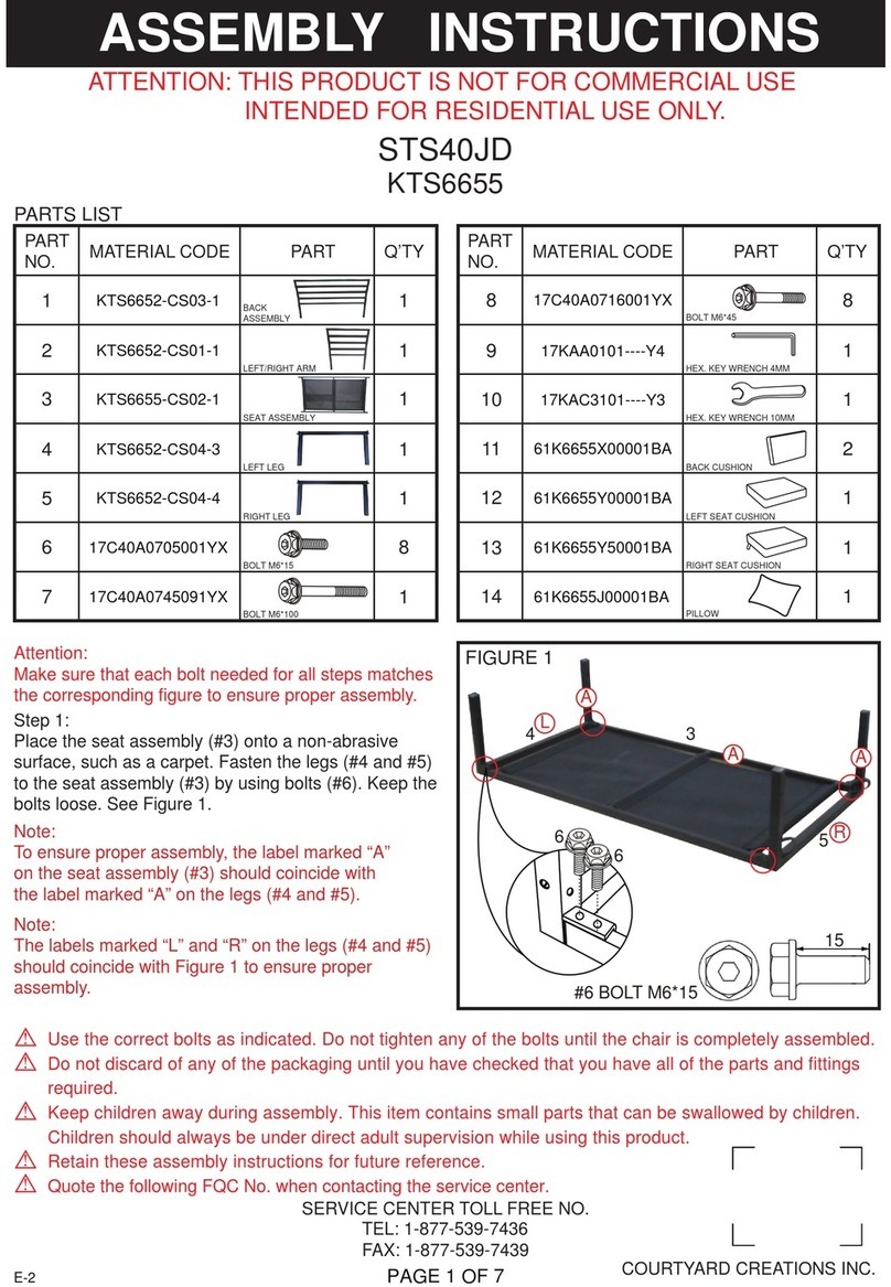 Courtyard Creations STS40JD User manual Courtyard Creations STS40JD User manual