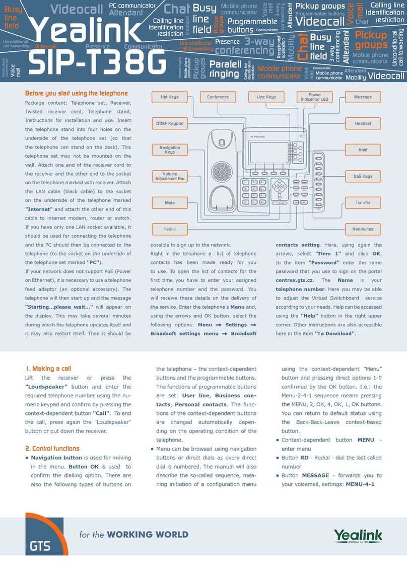 GTS Yealink SIP-T38G quick start guide