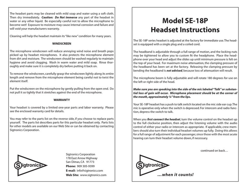 Sigtronics SE-18P User manual