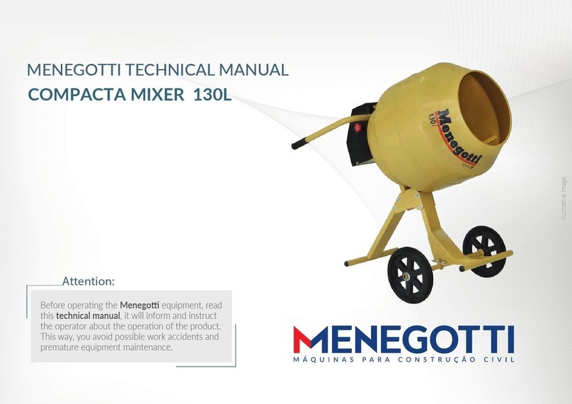 MENEGOTTI CONCRETE MIXER 130L manual