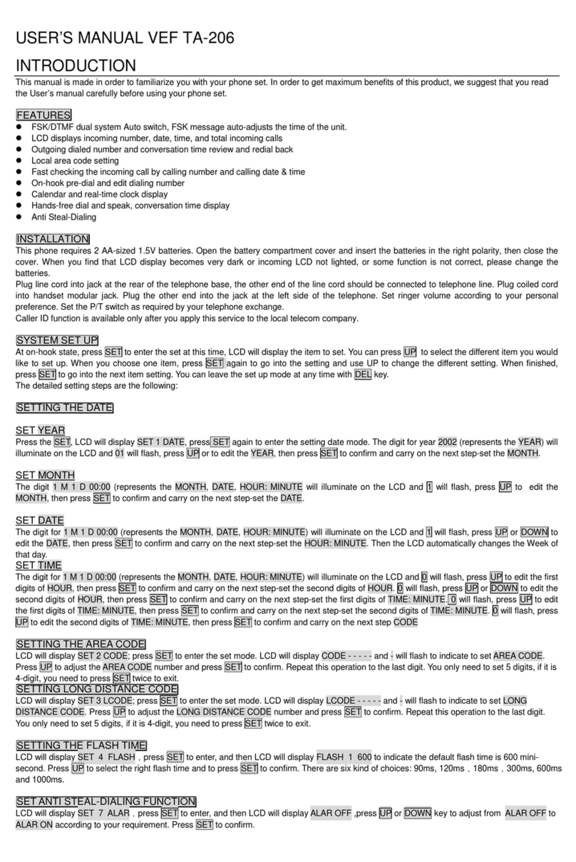 VEF TA-206 user manual