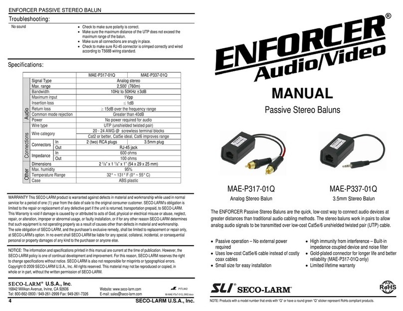 SLI ENFORCER MAE-P317-01Q User manual