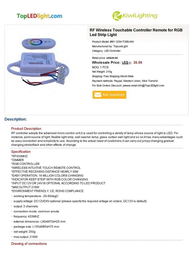 KiWi Lighting BY-CON-TC6B-WH user manual