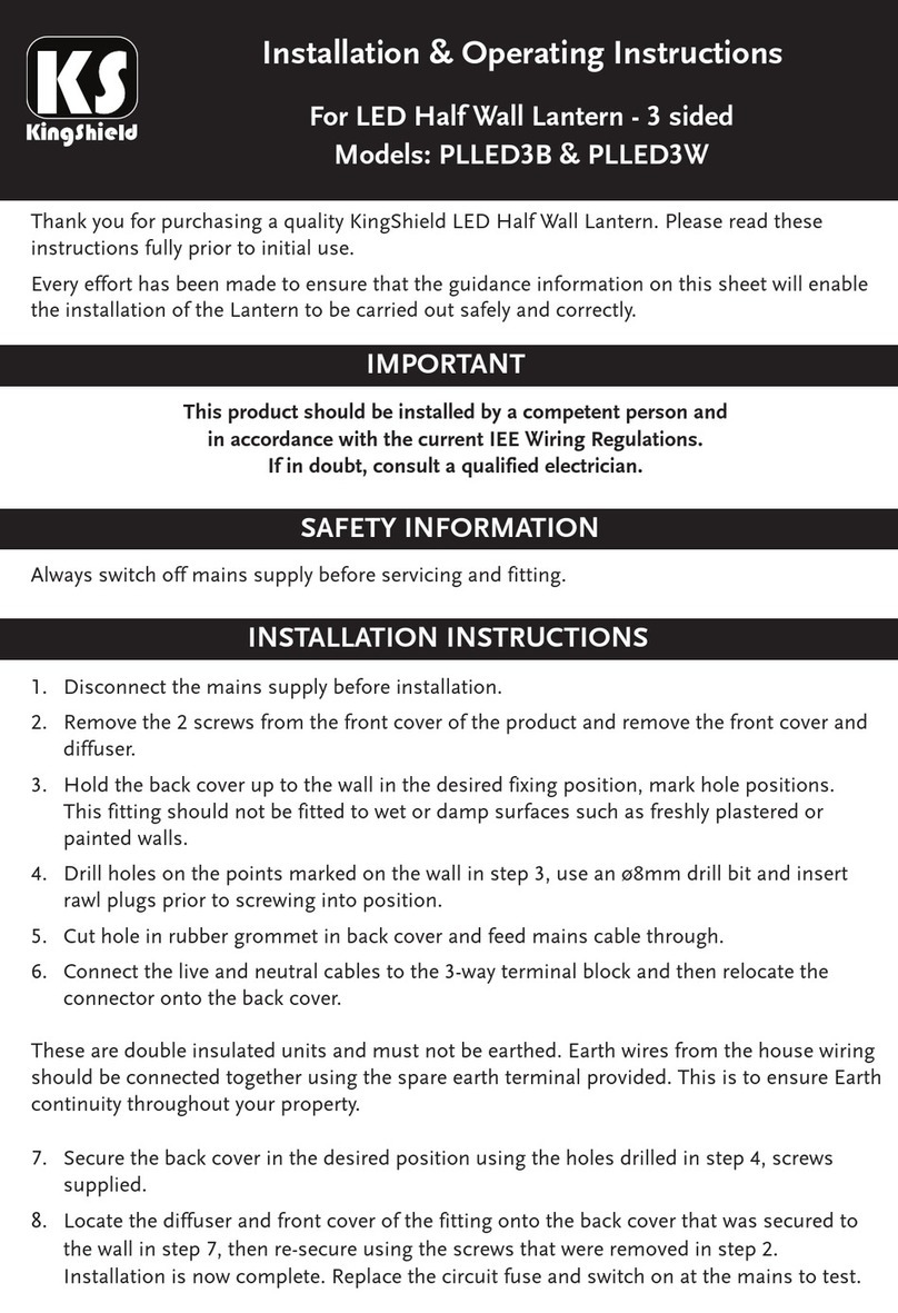 KingShield PLLED3B Installation & operating instructions