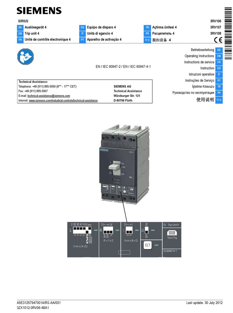 Siemens SIRIUS 3RV106 User manual