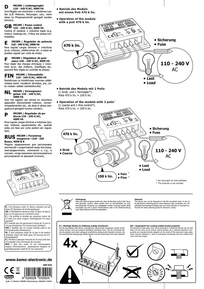 Kemo M028N Operation