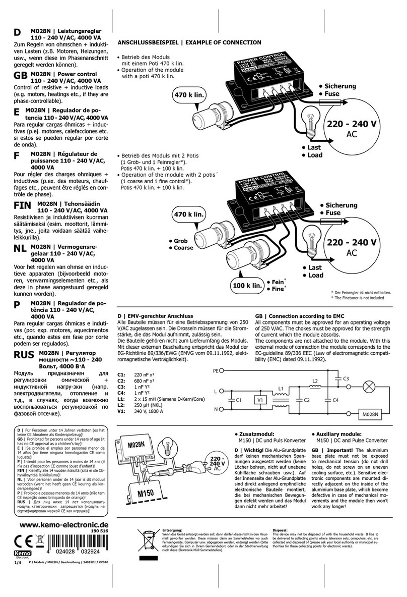 Kemo M028N Instruction manual