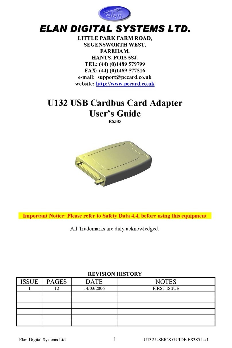 ELAN DIGITAL SYSTEMS U132 user guide