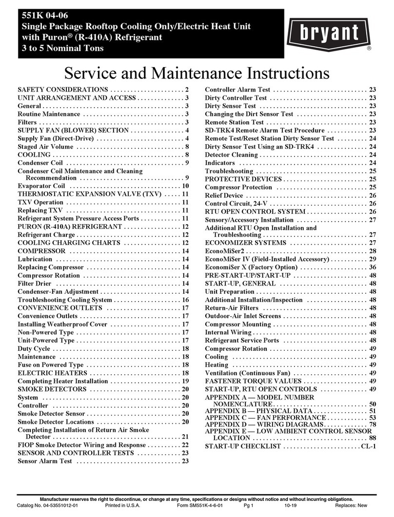 Bryant 551K 04N Series Installation and user guide