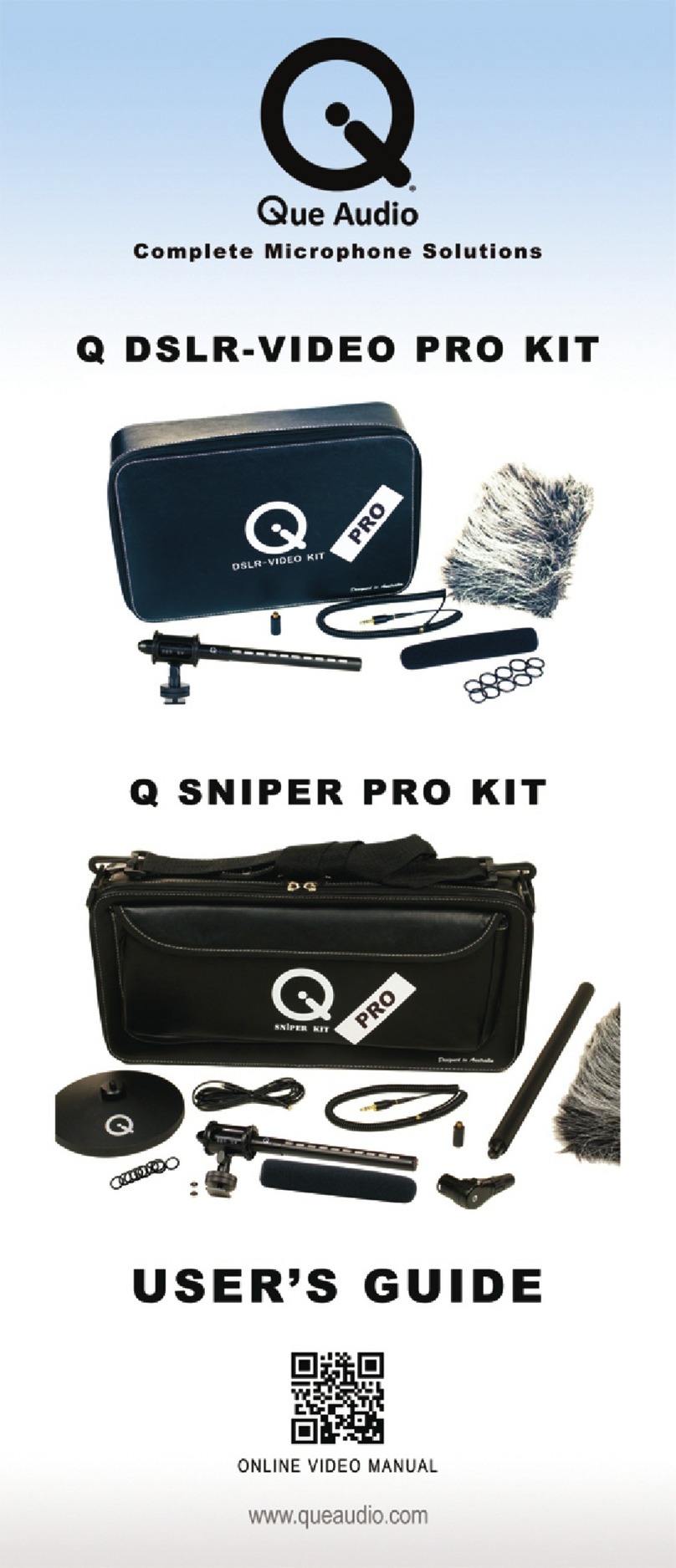 Que Audio Q DSLR-VIDEO PRO KIT user guide