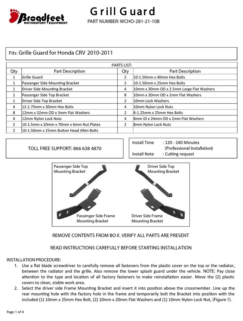 Broadfeet WCHO-281-21-10B manual