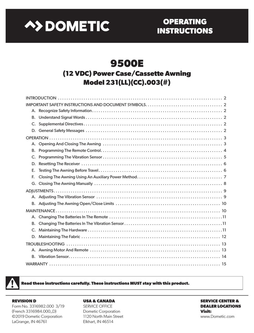 Dometic 9500E operating instructions