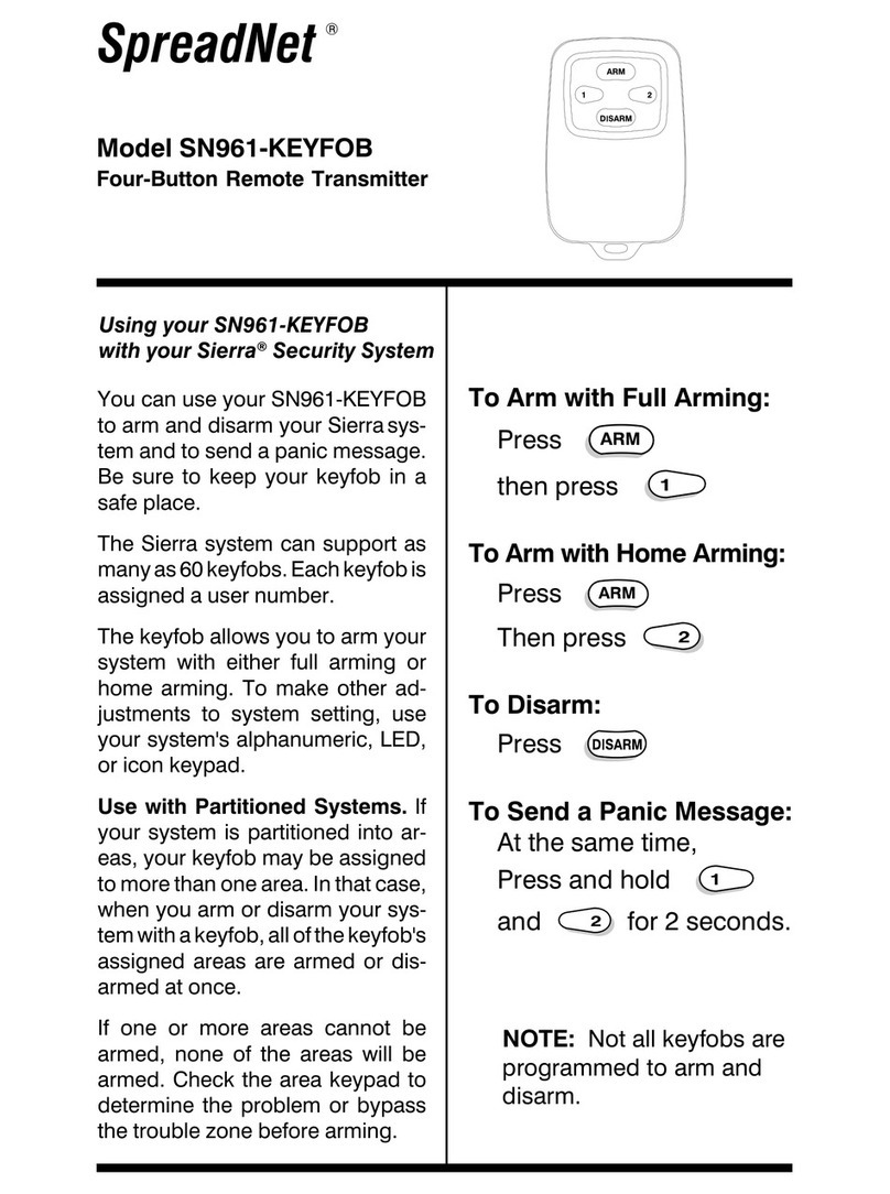 IntelliSense SpreadNet SN961-KEYFOB manual