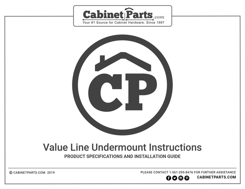 Cabinet Parts Value Line Undermount Product specifications and installation guide Cabinet Parts Value Line Undermount Product specifications and installation guide