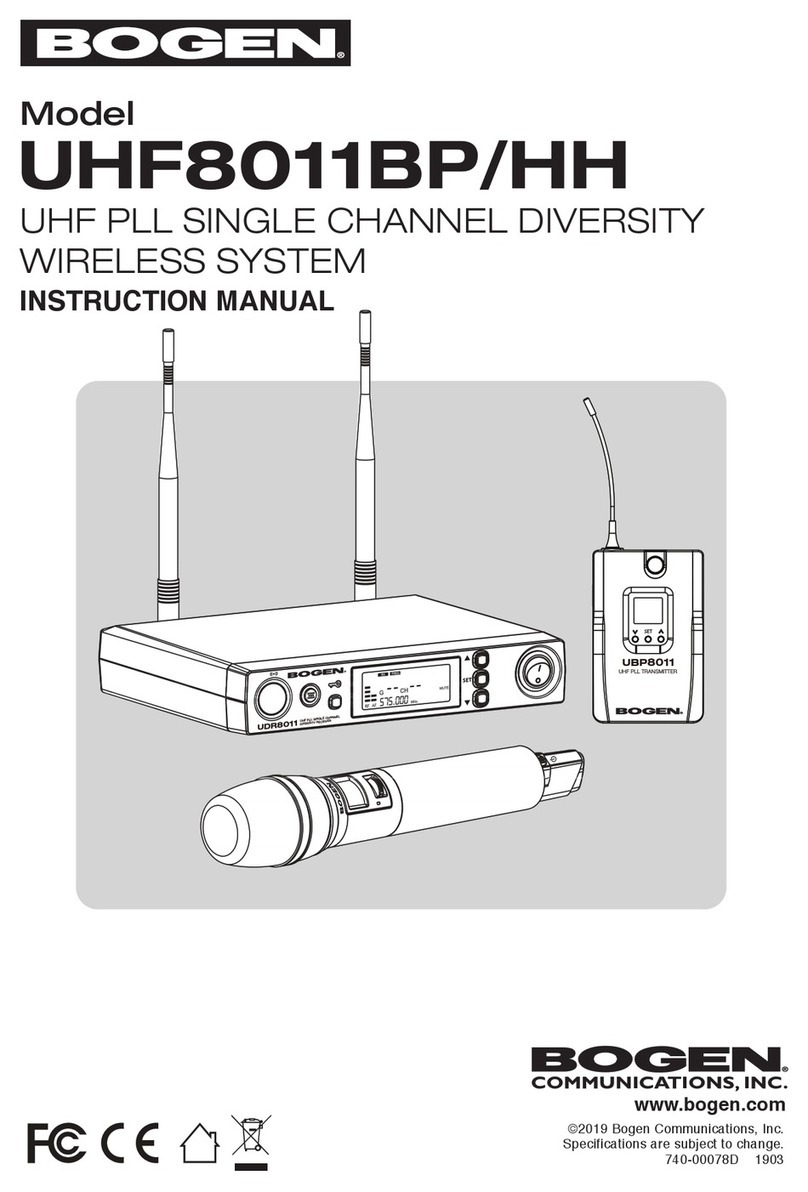 Bogen UHF8011BP/HH User manual