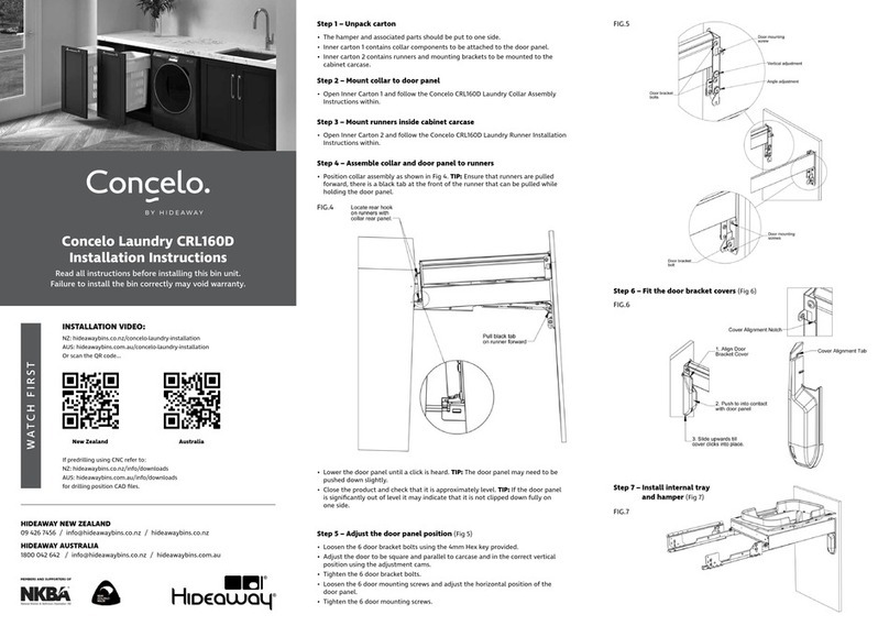 Hideaway Concelo CRL160D installation instructions