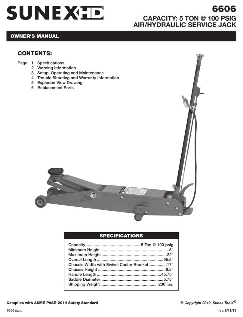 Sunex HD 6606 owner's manual