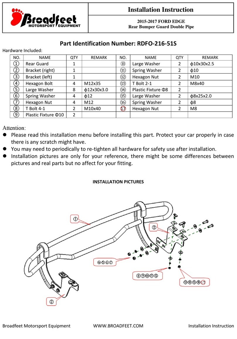 Broadfeet RDFO-216-51S installation instructions Broadfeet RDFO-216-51S installation instructions