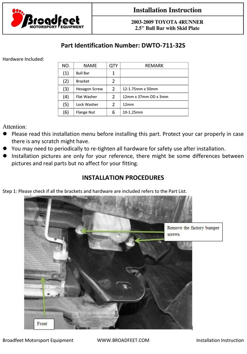 Broadfeet DWTO-711-32S installation instructions Broadfeet DWTO-711-32S installation instructions