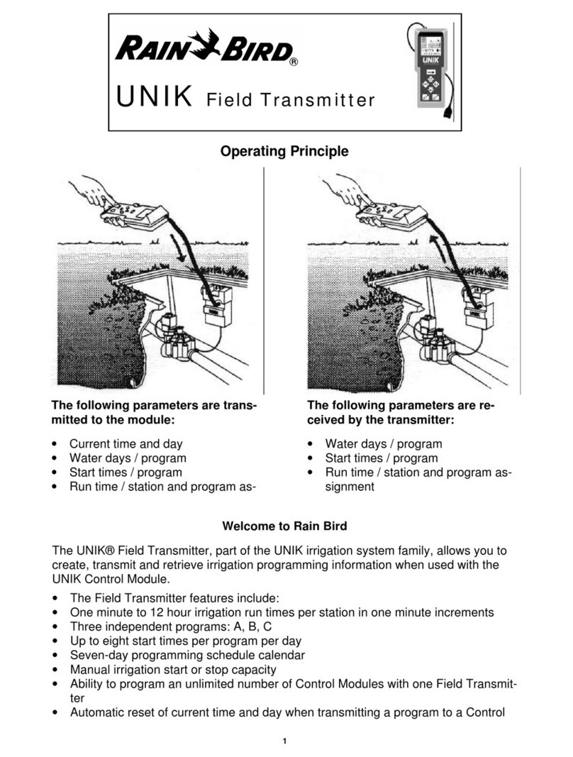 Rain Bird UNIK Field Transmitter Instruction sheet