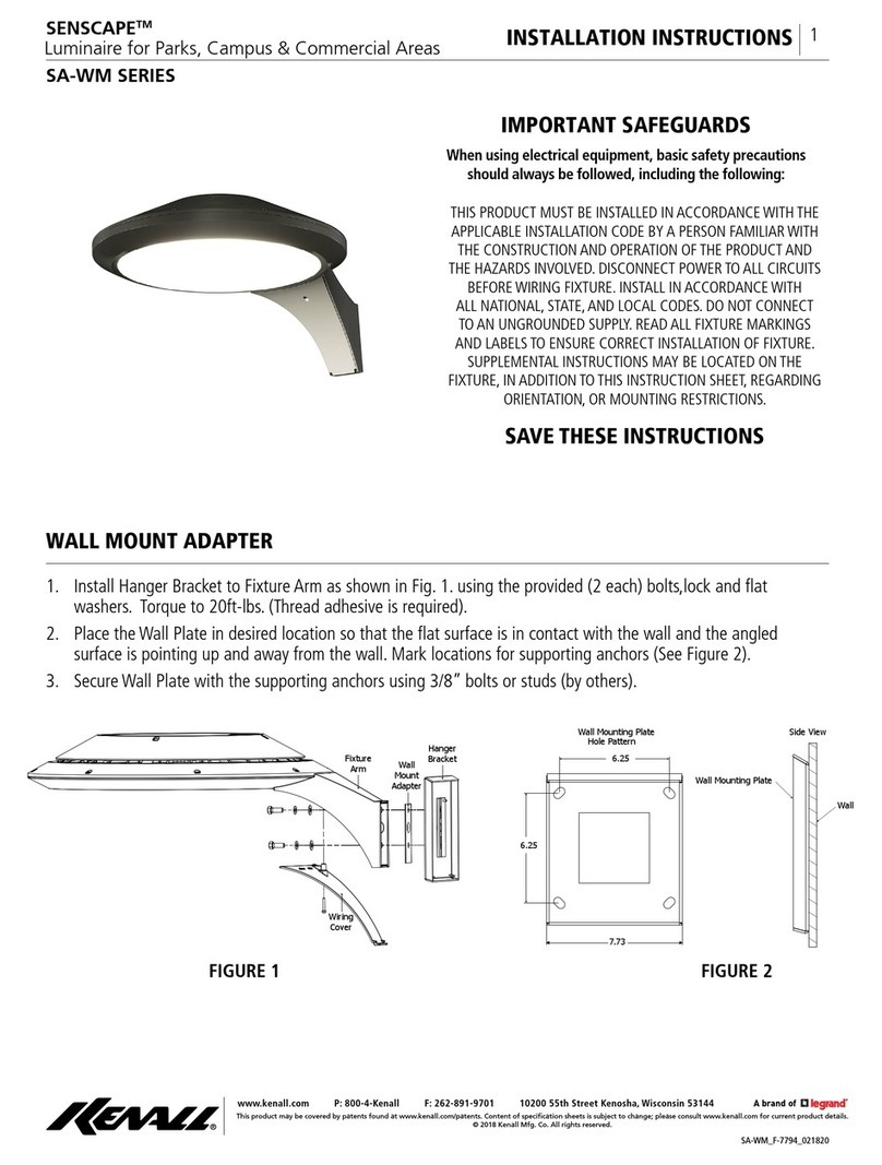 LEGRAND Kenall Senscape SA-WM Series installation instructions