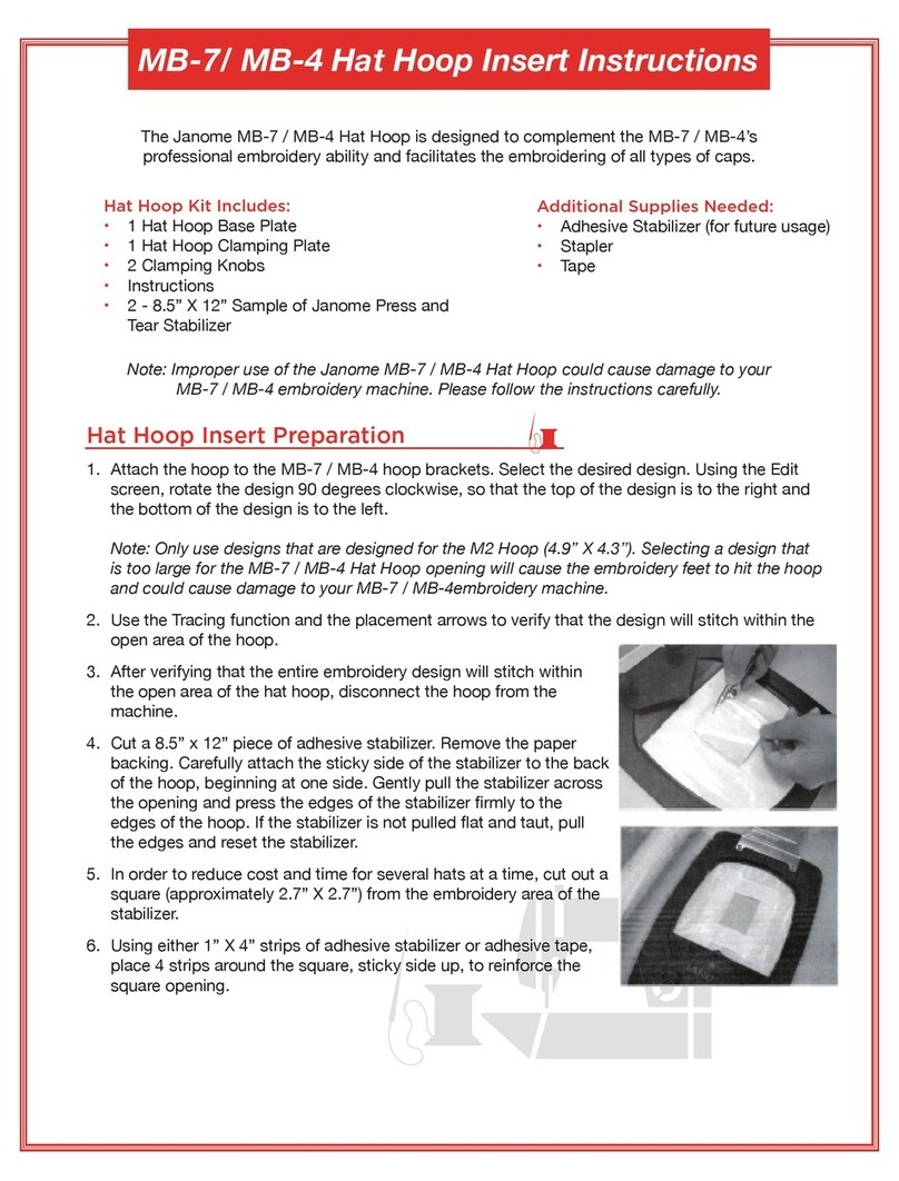 Janome MB-7 Hat Hoo instructions