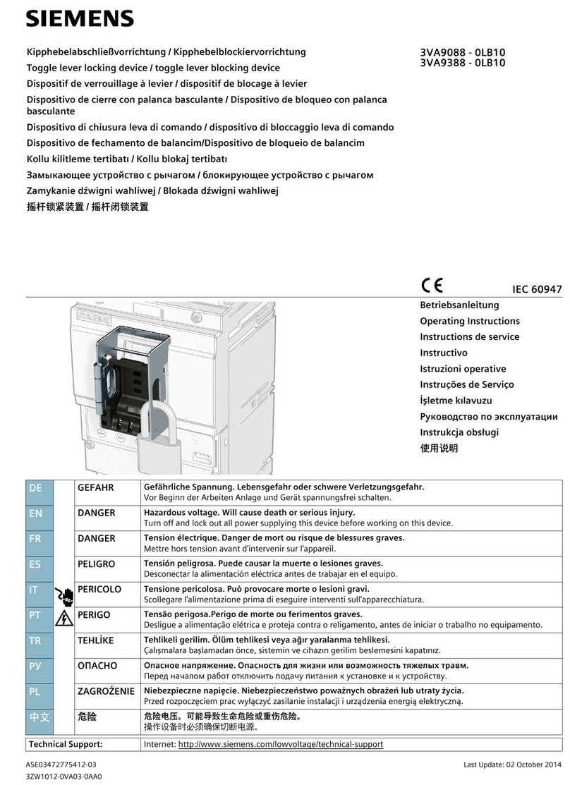 Siemens 3VA9088-0LB10 operating instructions