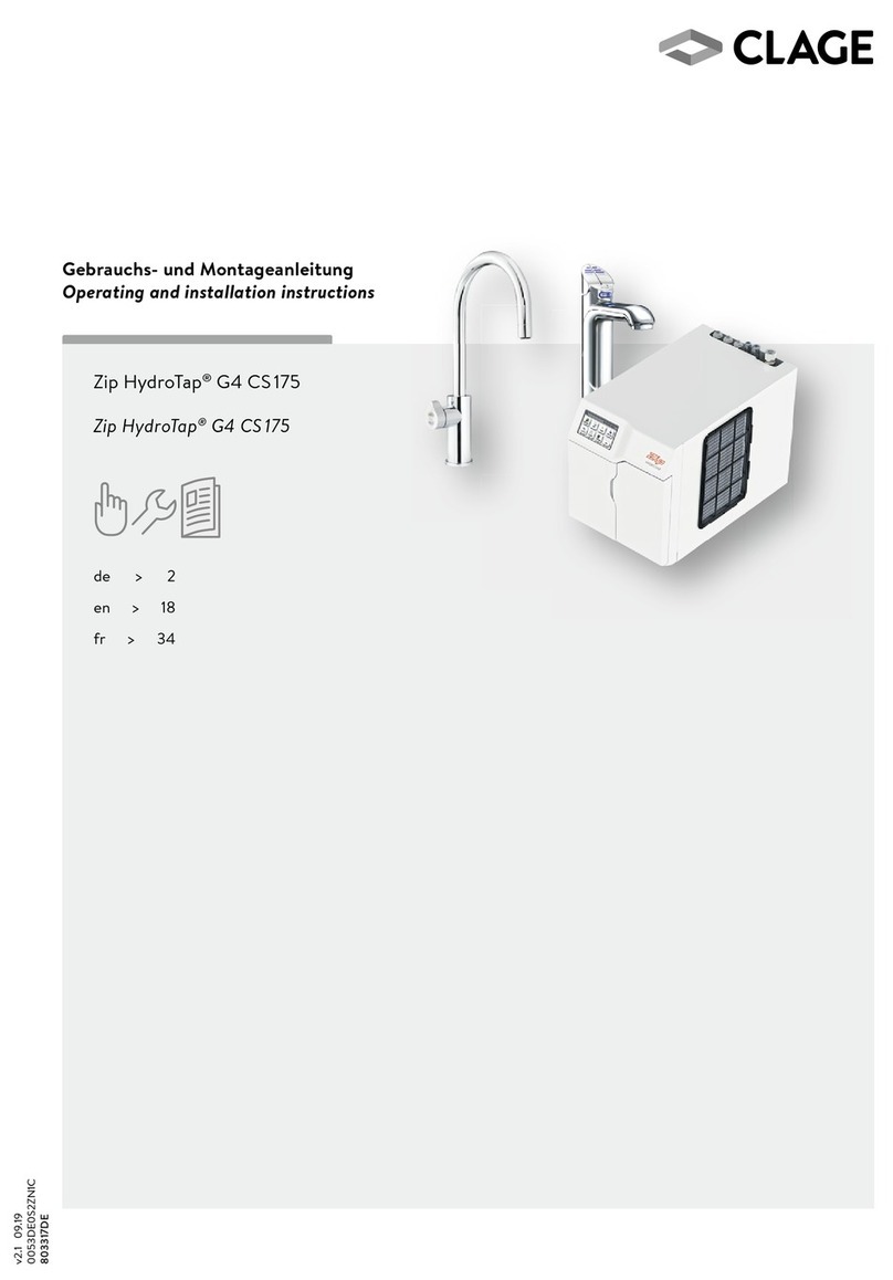 clage Zip HydroTap G4 CS 175 User manual