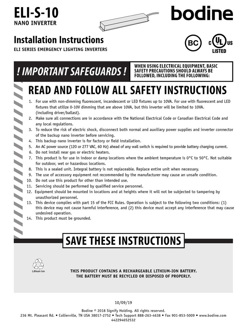 Bodine ELI-S-10 installation instructions Bodine ELI-S-10 installation instructions