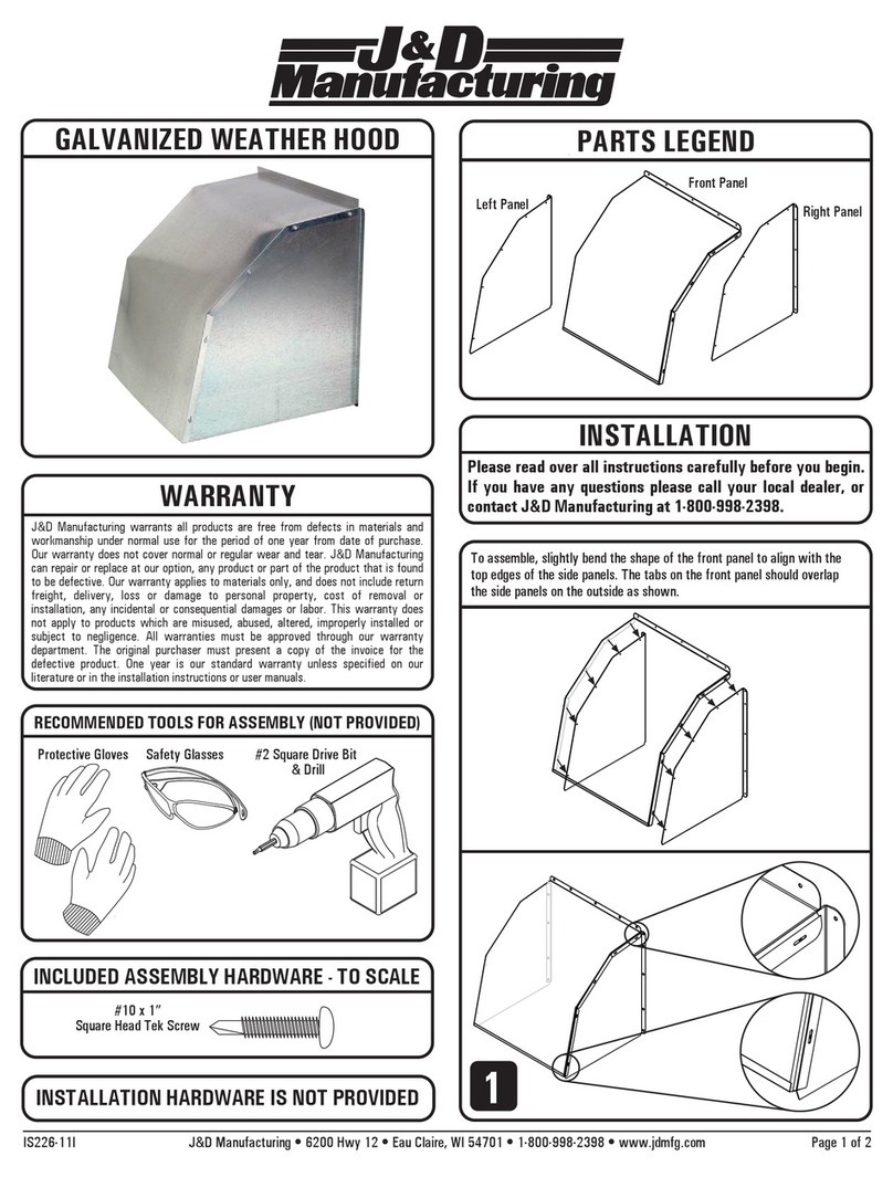 J&D MAnufacturing WEATHER HOOD manual