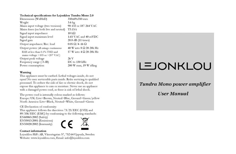 Lejonklou Tundra Mono Series user manual