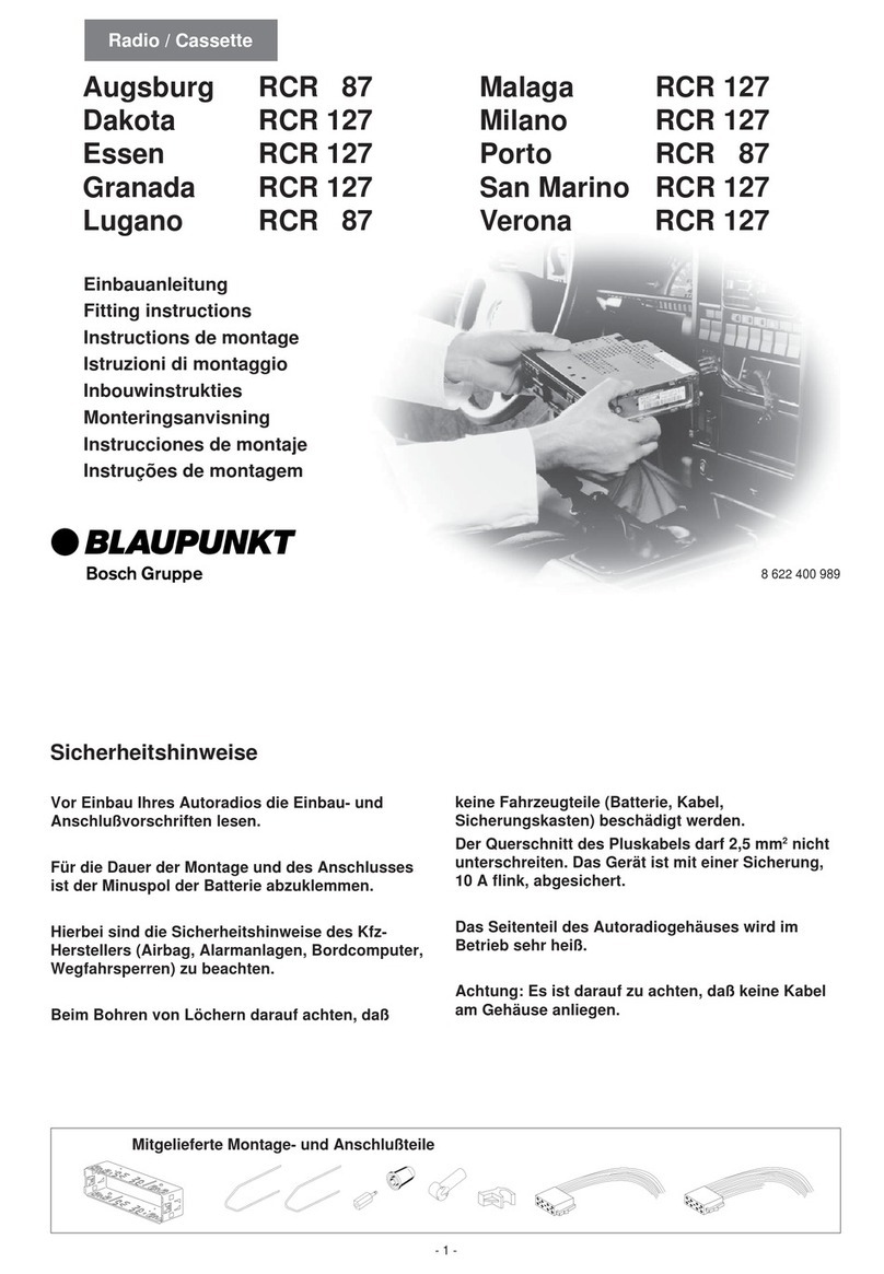 Blaupunkt AUGSBURG RCR 87 Fitting instructions