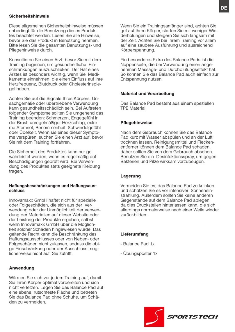 SPORTSTECH BPX100 User manual