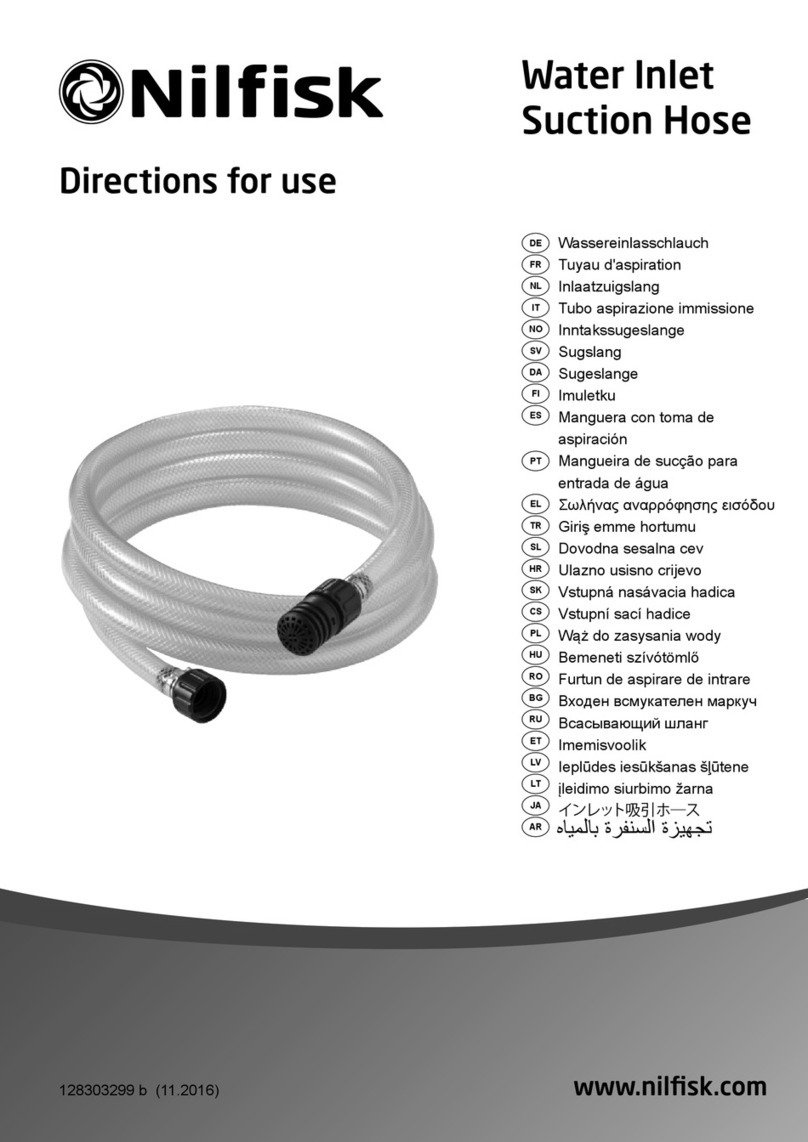 Nilfisk-Advance Water Inlet Suction Hose Directions for use Nilfisk-Advance Water Inlet Suction Hose Directions for use