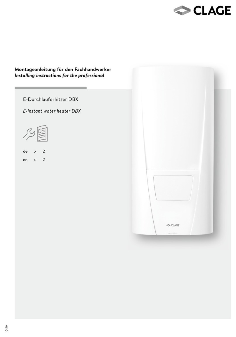 clage E-instant DBX Series Instruction Manual clage E-instant DBX Series Instruction Manual
