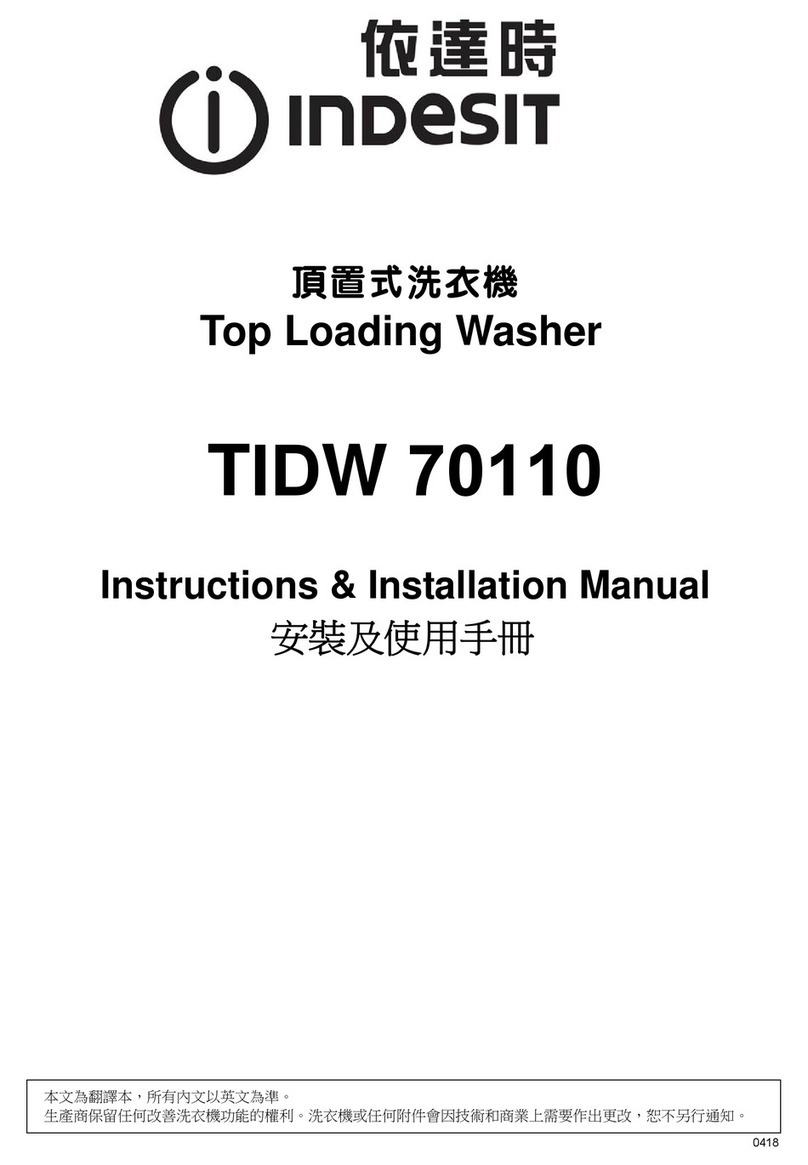 Indesit TIDW 70110 Instruction & installation manual