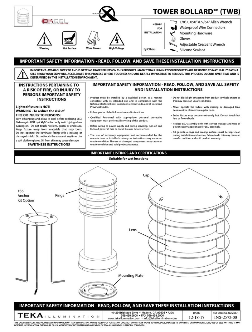 TEKA ILLUMINATION TOWER BOLLARD User manual