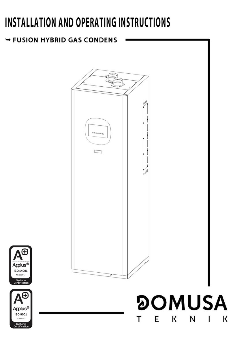 DOMUSA Fusion Hybrid Gas Condens Installation and operating instructions DOMUSA Fusion Hybrid Gas Condens Installation and operating instructions