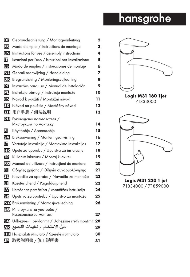 Hans Grohe Logis M31 160 1jet 71833000 Instructions for use/assembly instructions
