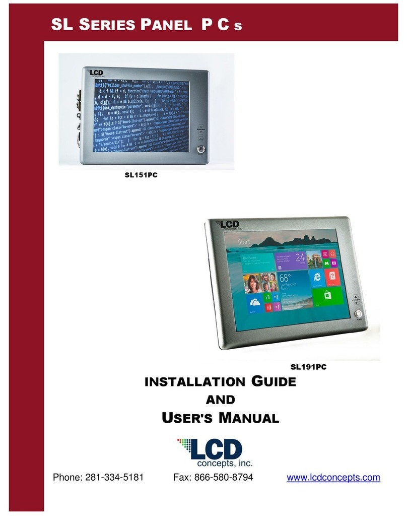 LCD Concepts SL Series Installation guide and user's manual